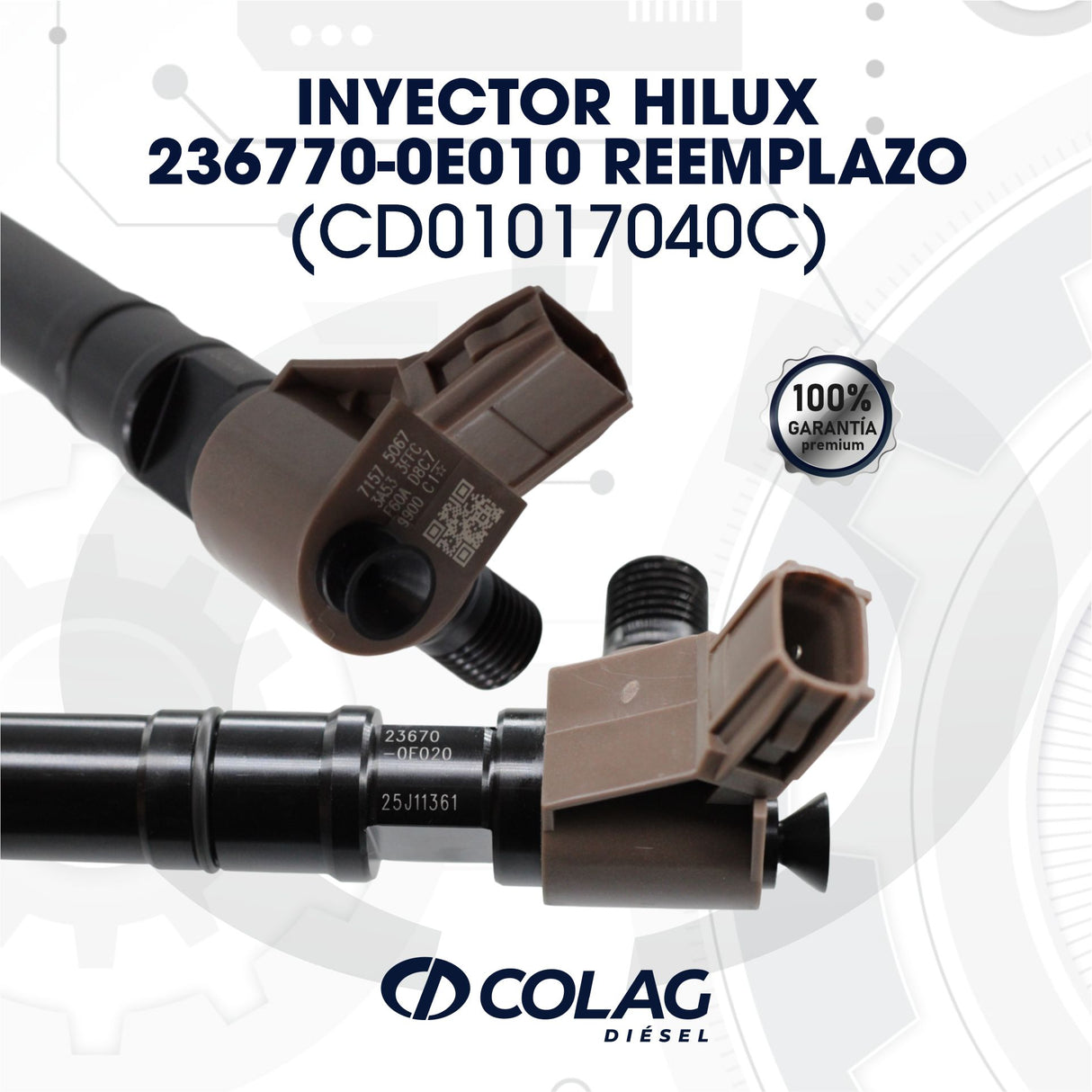 INYECTOR HILUX 236770-0E010 REEMPLAZO