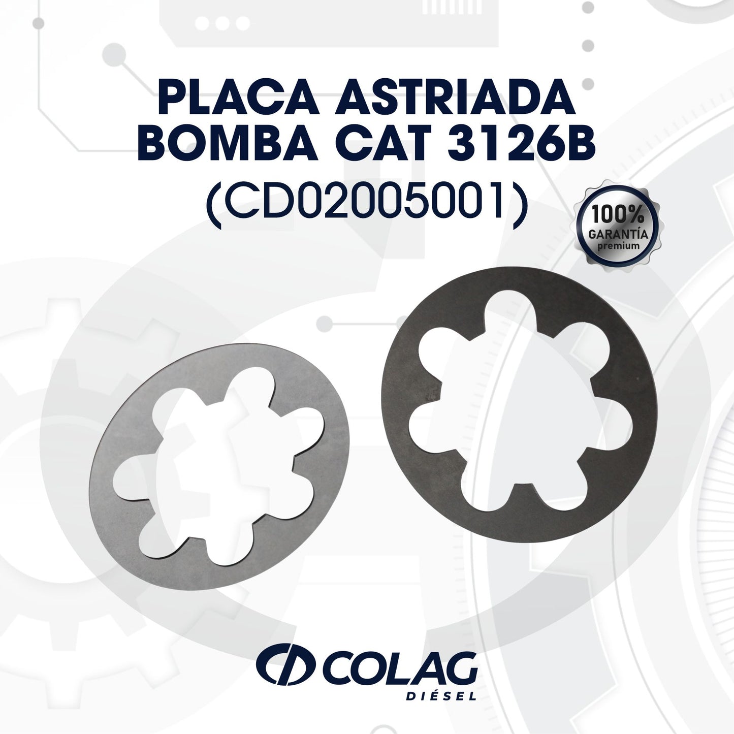 PLACA ASTRIADA BOMBA CAT 3126B