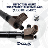 INYECTOR HILUX 236770-0E010 REEMPLAZO