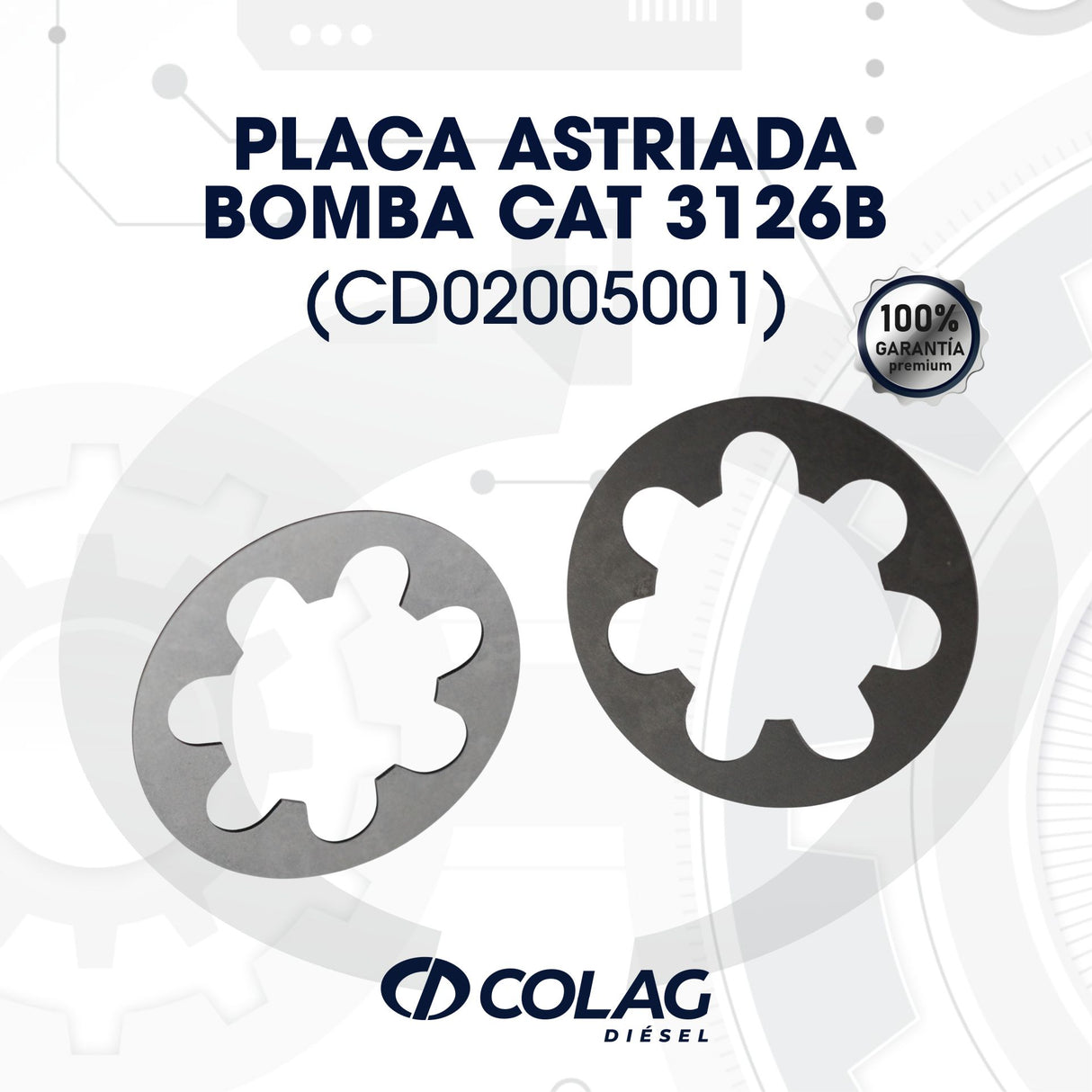 PLACA ASTRIADA BOMBA CAT 3126B