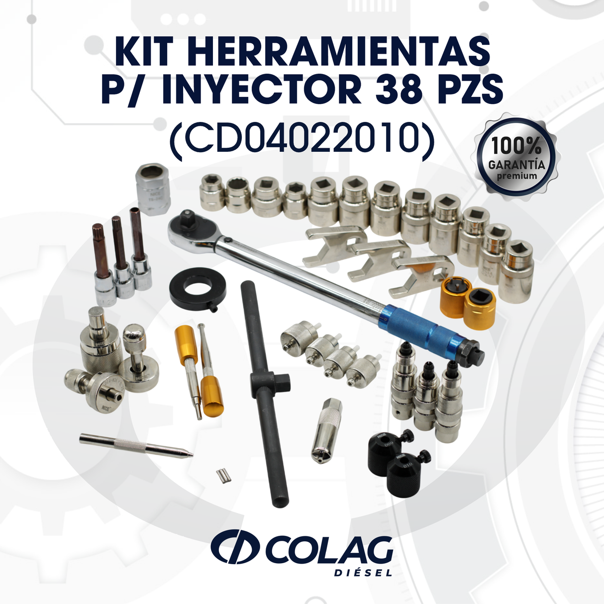 KIT HERRAMIENTAS P/ INYECTOR 38 PZS